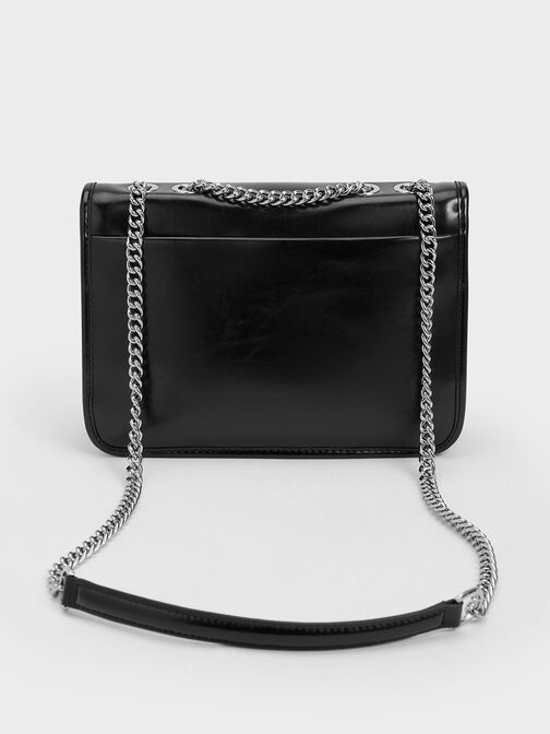 Neva Chain-Handle Shoulder Bag, Noir, hi-res
