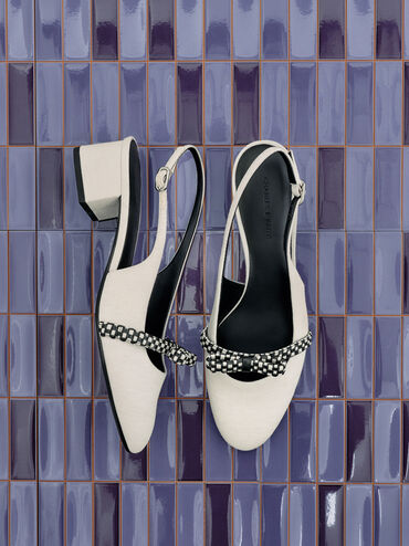 Kaleen Slingback Pumps, Chalk, hi-res