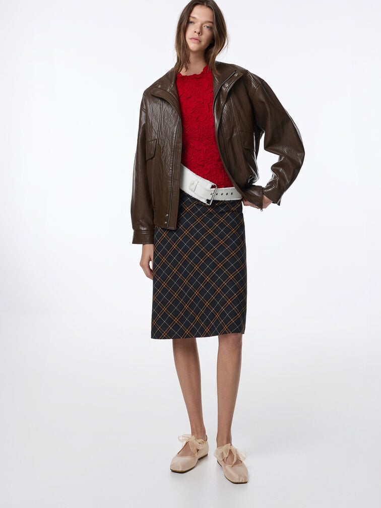 รองเท้าส้นเตี้ยทรงแมรี่เจนวัสดุผ้าตาข่ายรุ่น Camila, สีนู้ด, hi-res