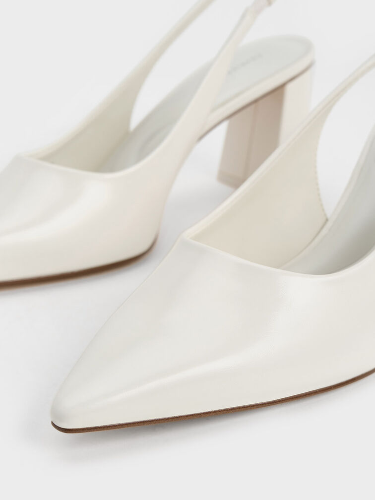 Trapeze Heel Slingback Pumps, , hi-res