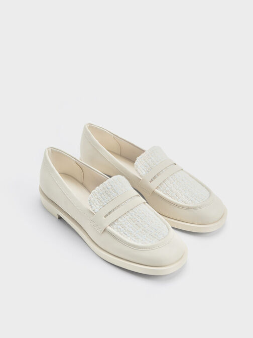 Tweed Penny Loafers, , hi-res