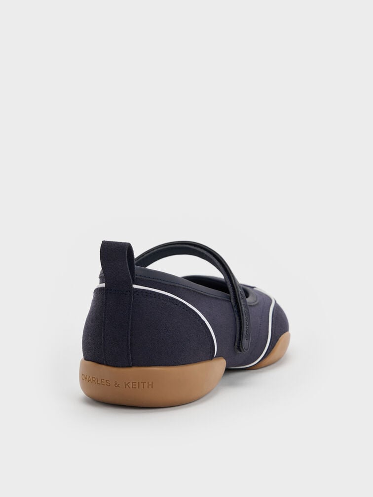 Louise Contrast-Trim Mary Jane Sneakers, Dark Blue, hi-res