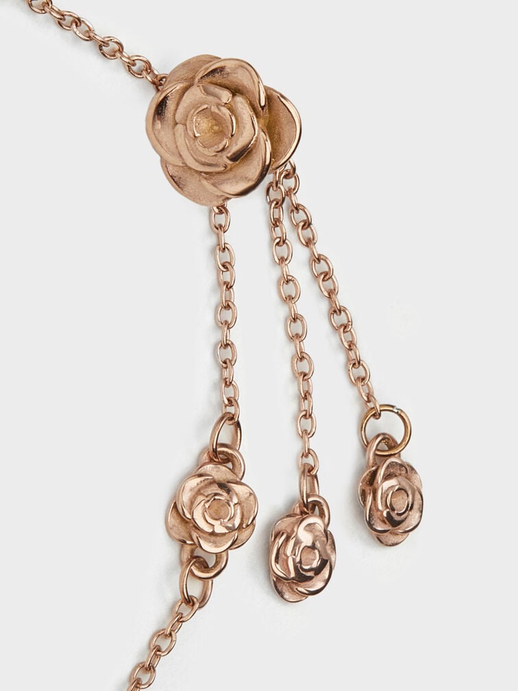 สร้อยข้อมือประดับลายดอกไม้รุ่น Rosalind, สีบรัชโรสโกลด์, hi-res