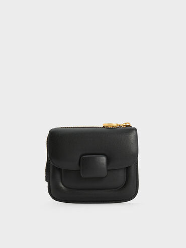 Koa Square Card Holder, สีดำ, hi-res