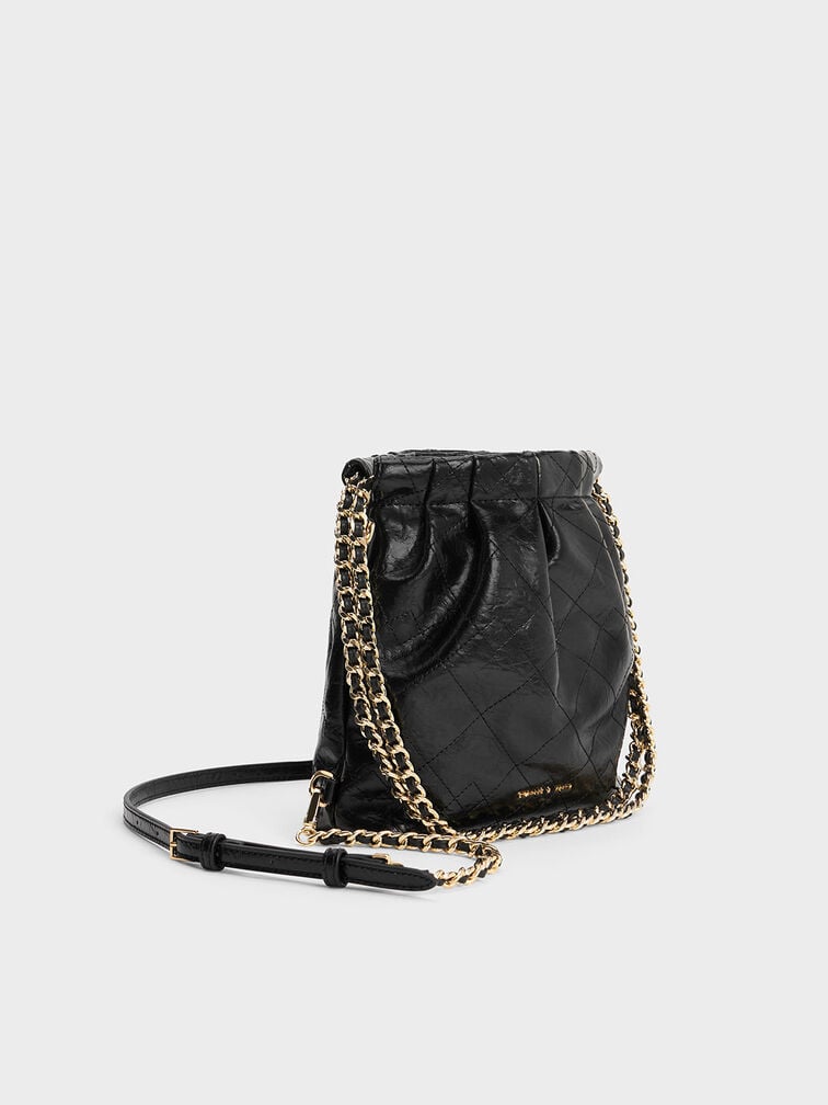 กระเป๋าเป้สองฟังก์ชันดีไซน์สายโซ่รุ่น Duo, สีดำ, hi-res