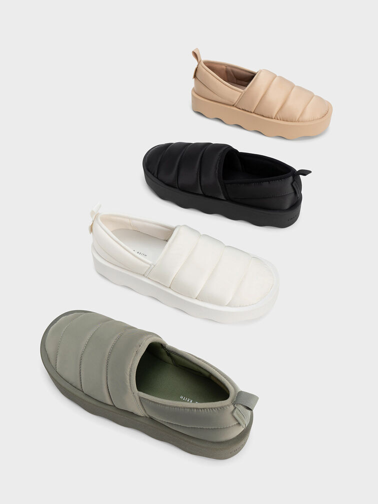 Puffy Nylon Panelled Loafers, , hi-res