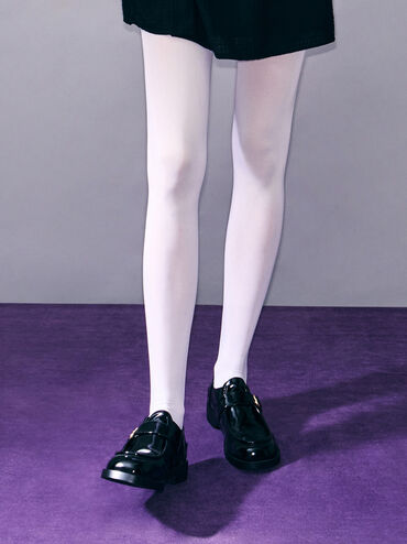Buckled-Strap Loafers, Black Boxed, hi-res