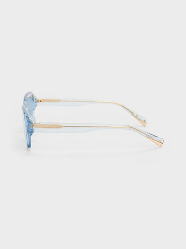 Aubrey Rectangular Recycled Acetate Sunglasses, Blue, hi-res