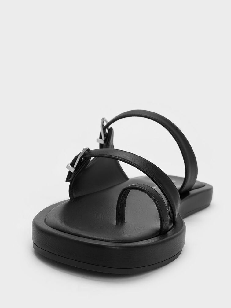 Double Buckle Toe-Loop Sandals, , hi-res