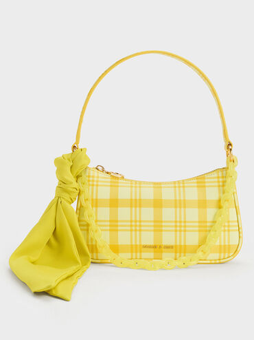 Alcott Scarf Checkered Bag, Yellow, hi-res