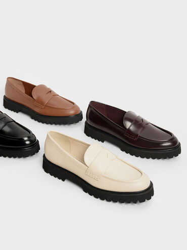 Chunky Penny Loafers, Chalk, hi-res