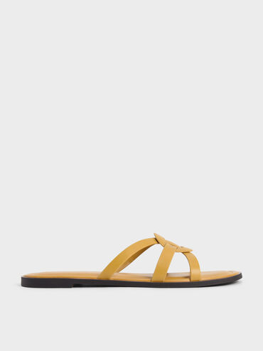 Ring Detail Strappy Flats, , hi-res