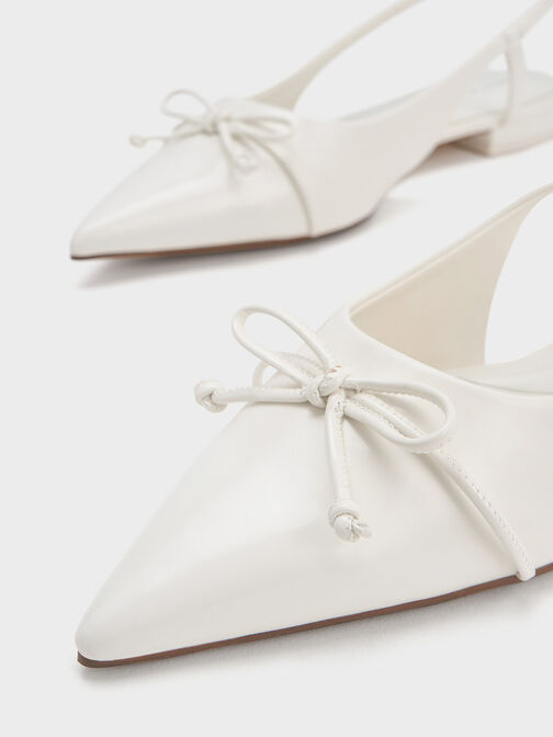 Bow Pointed-Toe Slingback Ballerinas, , hi-res