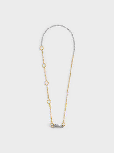 Delfina Two-Tone Necklace, Multi, hi-res