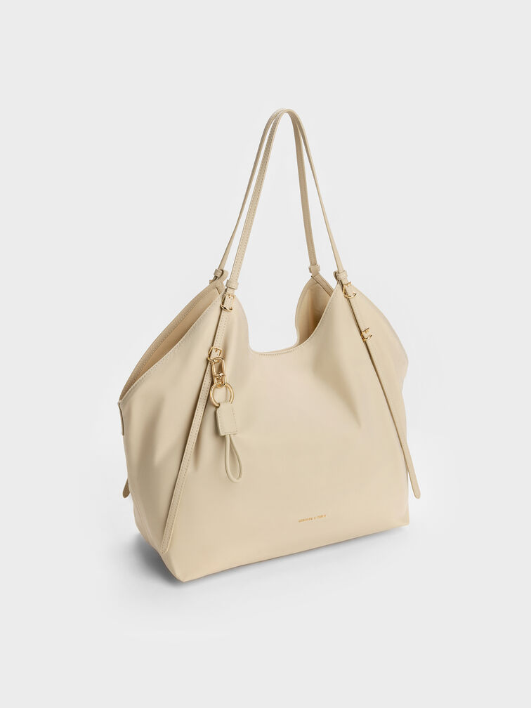 กระเป๋าโท้ทผ้าไนลอนรุ่น Levy, สีดัสเต็ดโอ๊ต, hi-res