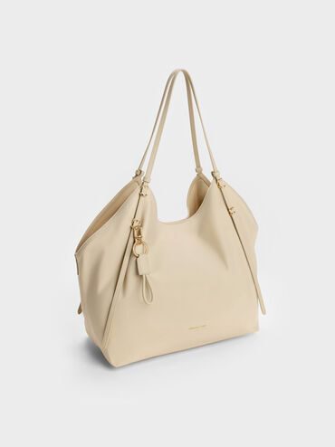 กระเป๋าโท้ทผ้าไนลอนรุ่น Levy, สีดัสเต็ดโอ๊ต, hi-res