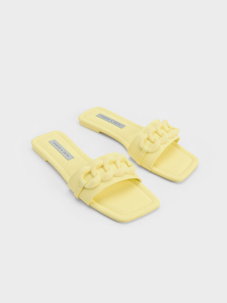Chunky Chain-Link Slide Sandals, , hi-res