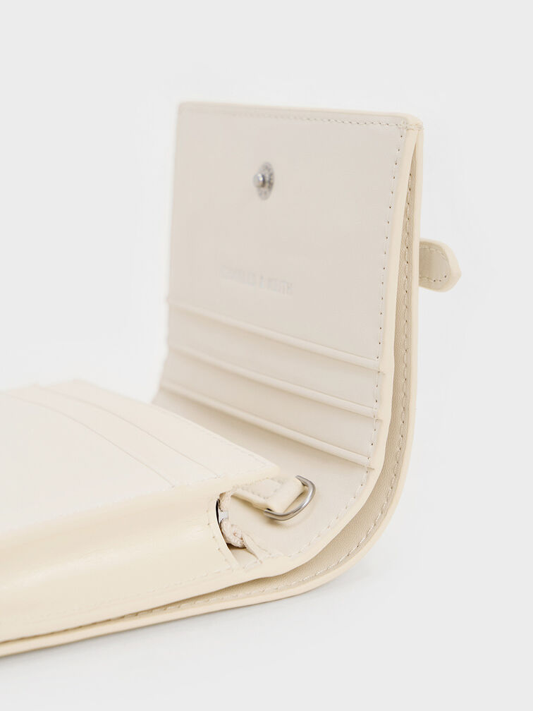 Sloane Chain-Handle Wallet, Cream, hi-res