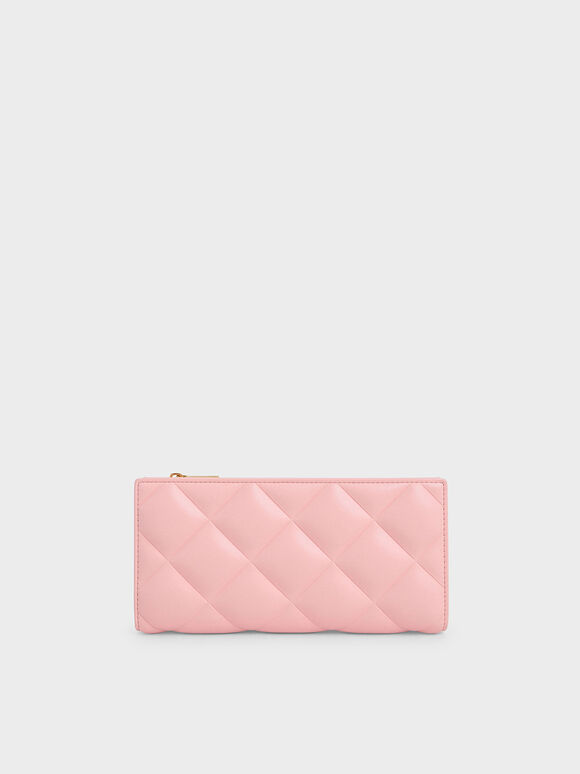 Danika Quilted Long Wallet, Light Pink, hi-res