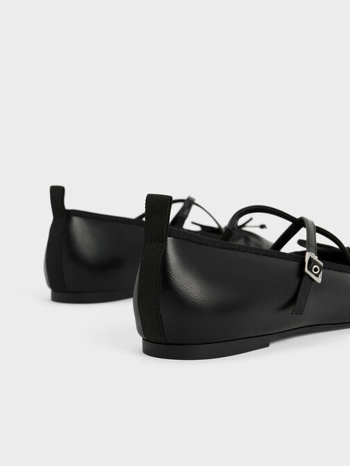 Crossover-Strap Mary Jane Flats, Black, hi-res