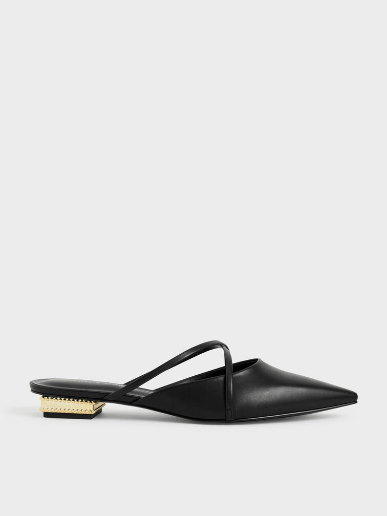 Pointed Toe Cross Strap Mules, , hi-res