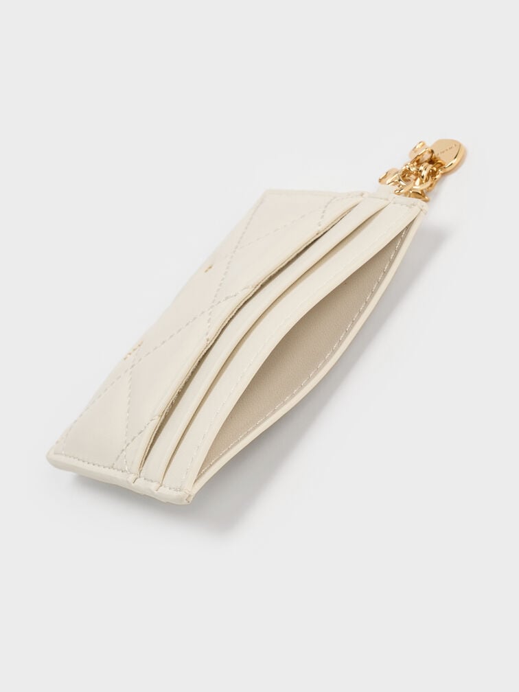 Arrietty Quilted Card Holder, Cream, hi-res