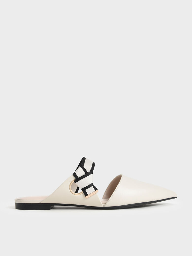 Pointed Toe Fabric Strap Mules, , hi-res