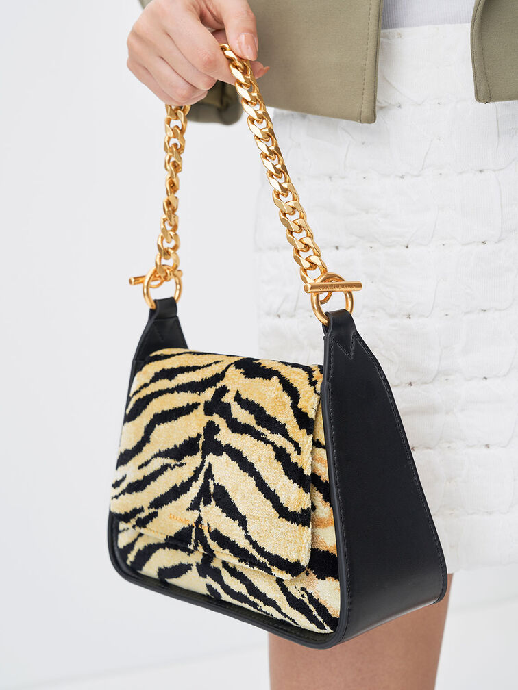 Minta Tiger Print Trapeze Bag, , hi-res