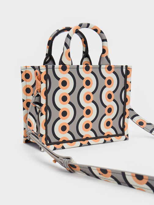 Mini Jump Print Tote Bag, สีโทป, hi-res