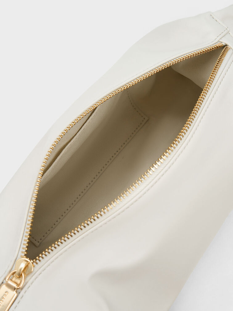 Cosette Ruched Handle Bag, สีขาว, hi-res