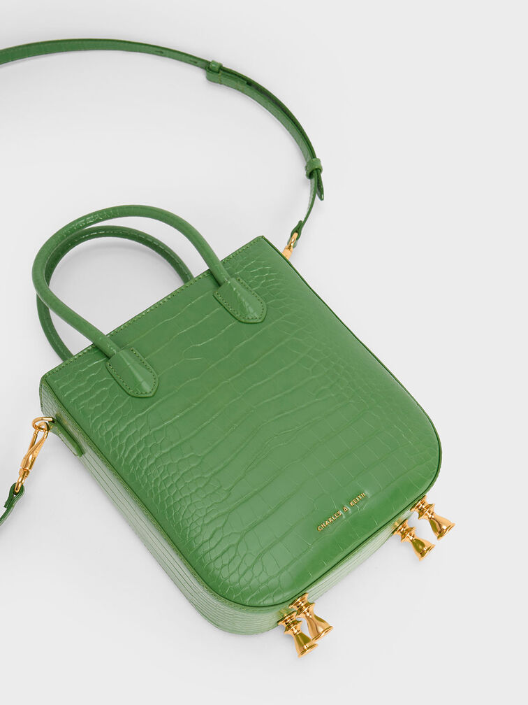 Meriah Croc-Embossed Tote Bag, , hi-res