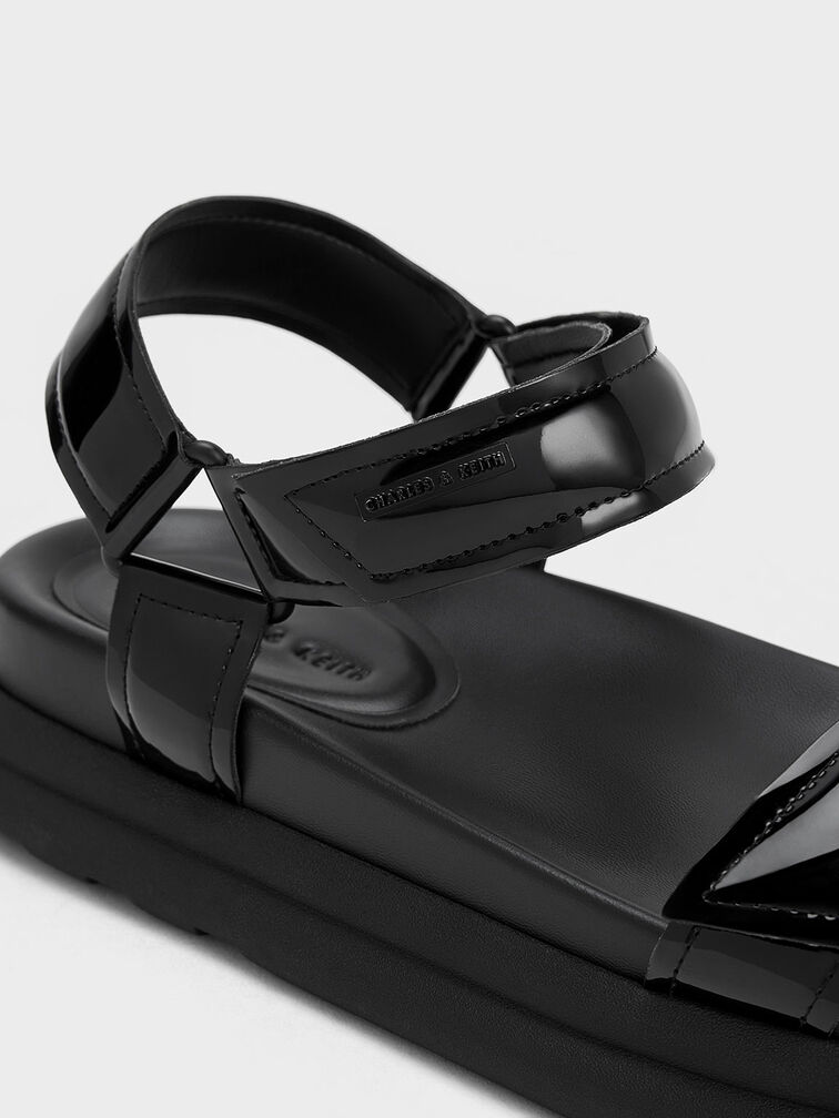 Patent Strappy Sports Sandals, , hi-res