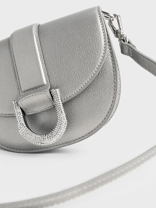 Mini Gabine Leather Saddle Bag, , hi-res