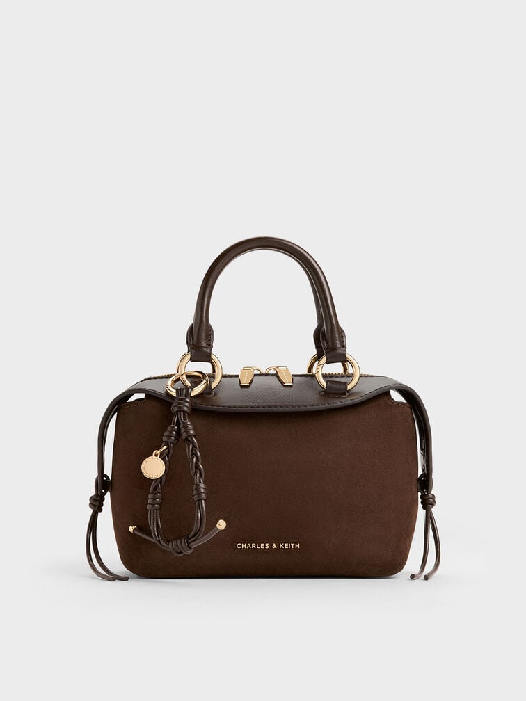 Haylen Braided-Charm Bowling Bag, Espresso Brown, hi-res