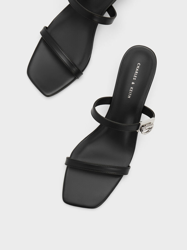 Metallic Accent Double Strap Mules, , hi-res