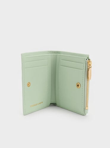 กระเป๋าสตางค์ลายควิลท์รุ่น Duo, สีมินท์กรีน, hi-res