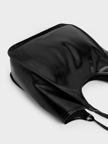Sianna Crinkle-Effect Slouchy Tote Bag, Black, hi-res