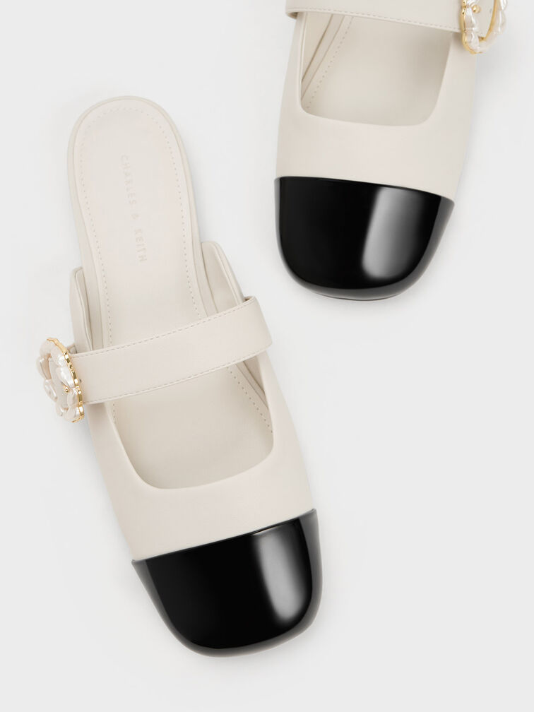 Patent Pearl Buckle Mary Jane Mules, Multi, hi-res