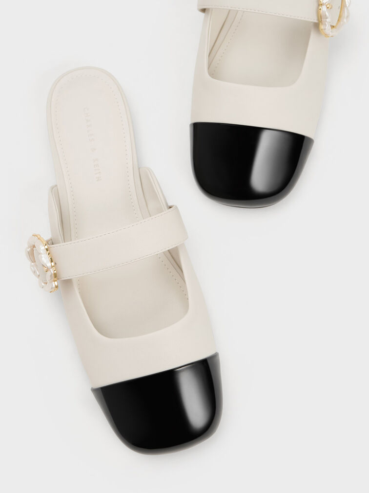 Patent Pearl Buckle Mary Jane Mules, , hi-res