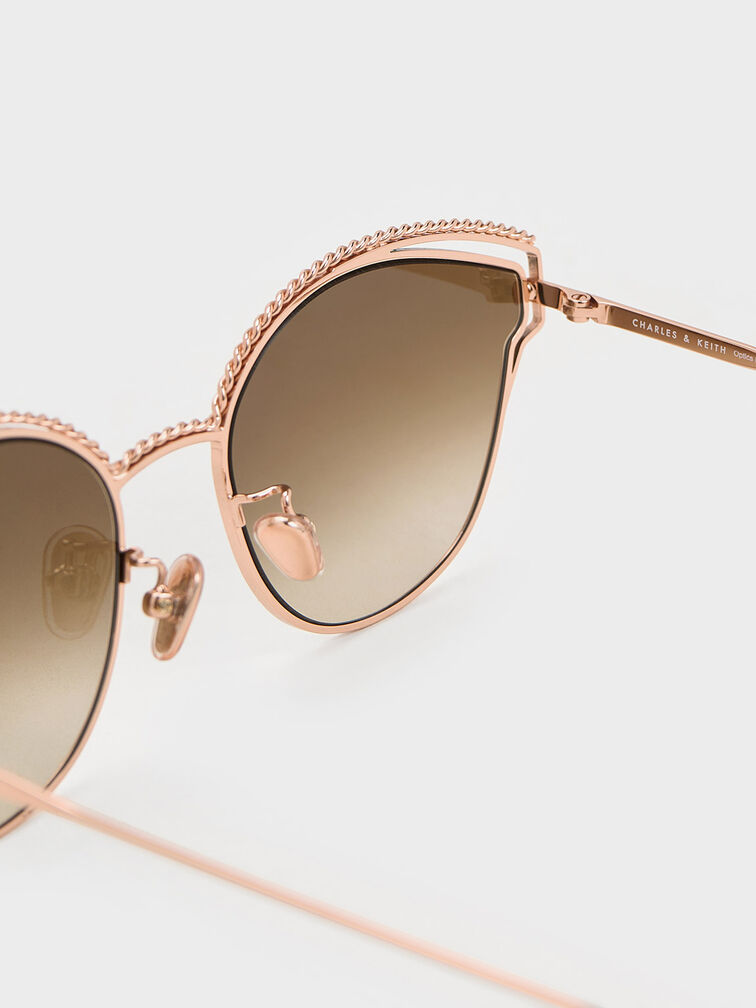 Braided Wire-Frame Cateye Sunglasses, , hi-res
