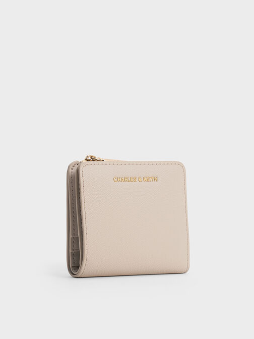 Keely Top Zip Small Wallet, Oat, hi-res