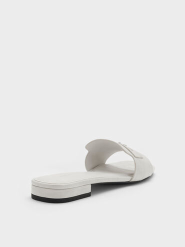 Griselda Croc-Effect Slide Sandals, Animal Print White, hi-res