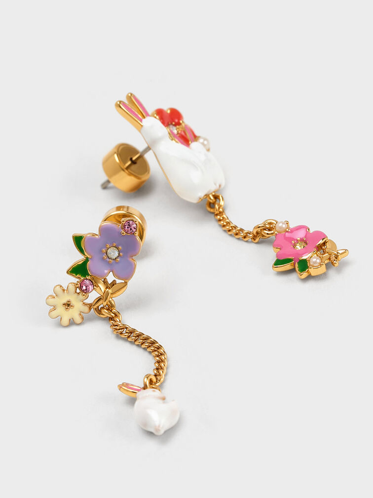 Rabbit Flower Drop Earrings, , hi-res