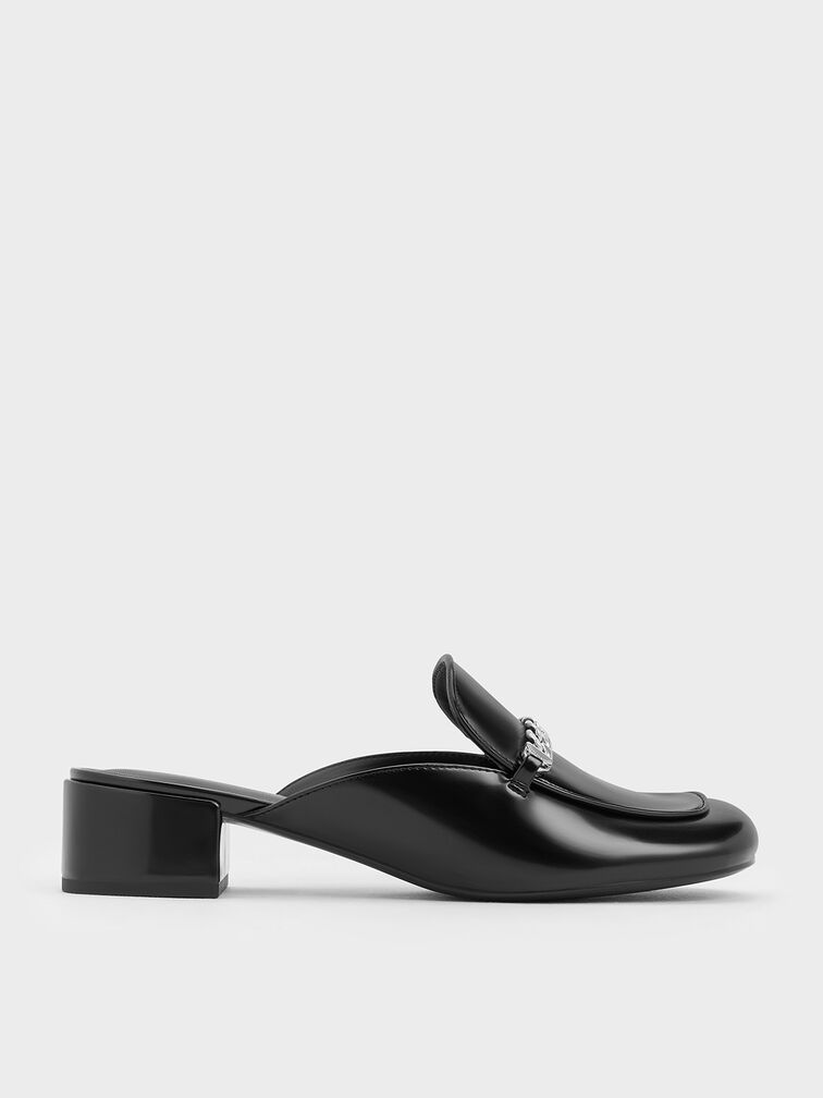 Chain-Link Mules, Black Boxed, hi-res