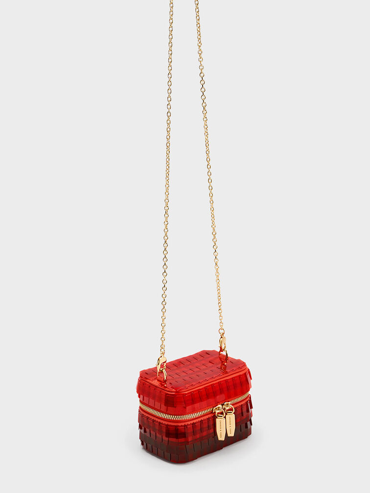 Disc-Embellished Vanity Pouch, , hi-res