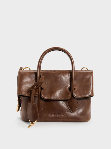 Aveline Front-Flap Crossbody Bag, Pecan Brown, hi-res