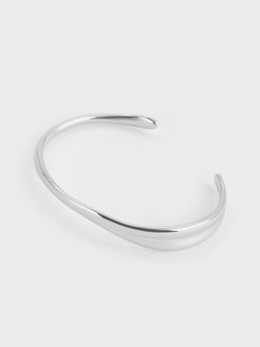 Donora Sculptural Cuff Bangle, Silver, hi-res