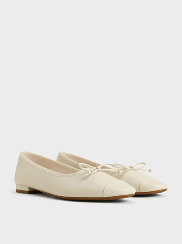 Glennis Bow Ballet Flats, Chalk, hi-res