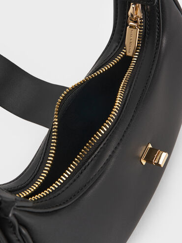 Trice Belted Metallic-Accent Shoulder Bag, Black, hi-res