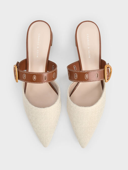Sepphe Cut-Out Tweed Heeled Mules, , hi-res